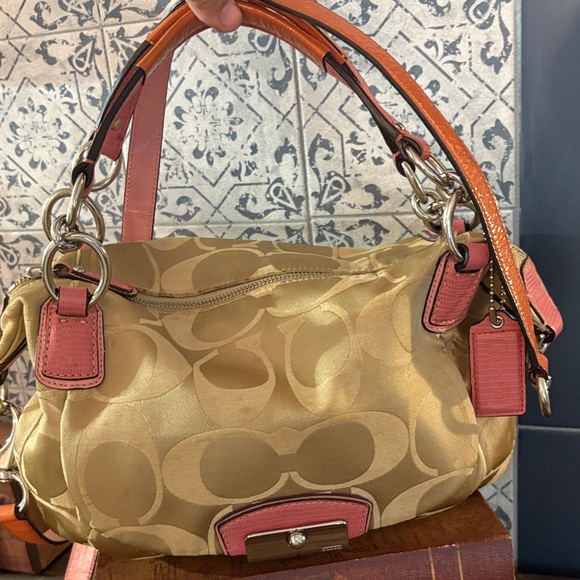 Coach Gold and Pink Shoulder Bag - Picture 1 of 12